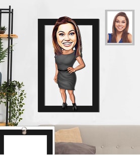 Kişiye Özel Öğretmen Karikatürlü 3D Ahşap Tablo 30x47 Bayan-9