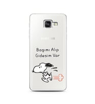 Snoopy Tasarımlı Süper Şeffaf Silikon Telefon Kılıfı Samsung A5 (2016)