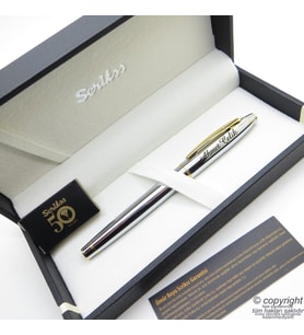 Scrikss 35 Gold Krom Roller Kalem  Scrikss Kalem  İsme Özel Kalem  Hediyelik Kalem