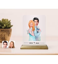 BK Gift Kişiye Özel Sevgililer Karikatürlü Çerçeve-87 (Beyaz)