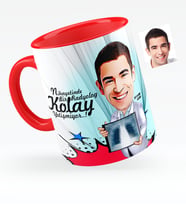 BK Gift Kişiye Özel Bay Radyoloji Uzmanı Karikatürlü Kırmızı Kupa Bardak  1