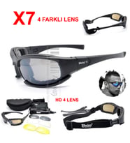 Daisy X7 UV400 Polarize Değişebilir 4 Lensli Motorsiklet Gözlüğü (Karışık)