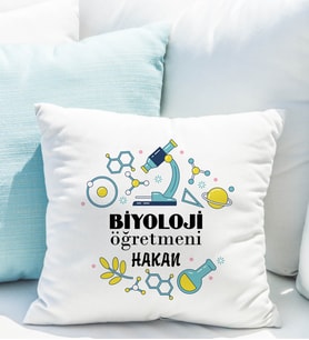 Biyoloji Öğretmeni Yastığı Kişiye Özel