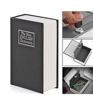 Kitap Kasa Kitap Şeklinde Gizli Kasa Metal Kumbara Siyah