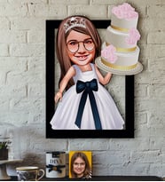 BK Gift Kişiye Özel Kız Çocuk Doğum Günü Karikatürlü 3D Ahşap Tablo-2