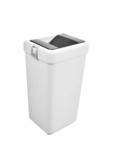 Motek 40 Litre Hassas Kapaklı Tek Gözlü Çöp Kovası (Beyaz)