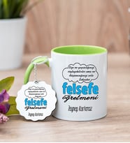 Felsefe Öğretmeni Yeşil Kupa Bardak Ve Anahtarlık Set