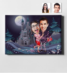 BK Gift Kişiye Özel Karikatür Kanvas Tablo 50x70cm 4