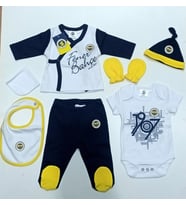 Fenerbahçe Forma - Fenerbahçe Lisanslı Orijinal Bebek Hastane Çıkış Seti BE226C6K-1 (Lacivert)