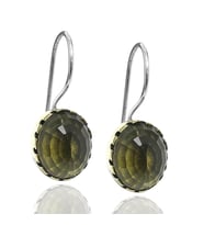 Zeberced (Peridot)Taşlı Zirkon Süsleme Otantik Bayan Gümüş Küpe