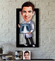 BK Gift Kişiye Özel Bay Radyolojist Karikatürlü 3D Ahşap Tablo-1