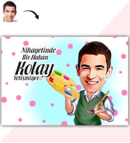 BK Gift Kişiye Özel Bay Ressam Karikatür Baskılı Yaş Pasta İçin Yenilebilir Şekerli Kağıt  1(Sadece Kağıt)