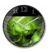 Yoda Duvar  Saati Bombeli Gercek Cam