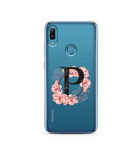 Pembe Çiçekli Harf Tasarım Süper Şeffaf Silikon Telefon Kılıfı Huawei Honor 9 Li