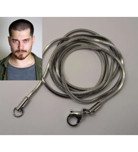 Snake Yılan Sarp Erkek Çelik Kolye Zincir Yuvarlak Model 6014720656694