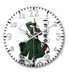 Roronoa Zoro  One  Piece Duvar Saati Bombeli Gercek Cam
