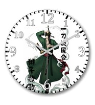Roronoa Zoro  One  Piece Duvar Saati Bombeli Gercek Cam