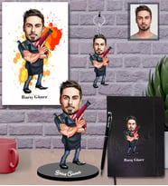 Kişiye Özel Berber Karikatürlü 5 li Hediye Seti  Bay-4