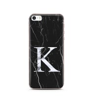 Iphone 5s Siyah Mermer Harf Tasarımlı Telefon Kılıfı K-Harfi 