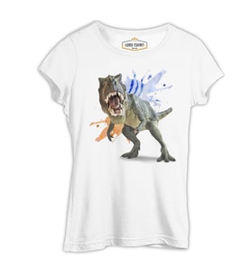 Dinazor - Trex Beyaz Kadın Tshirt