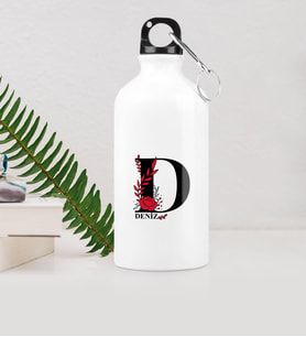 BK Gift Kişiye Özel D Baş Harf Ve İsimli Metal Suluk 500 Ml