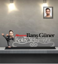 Kişiye Özel Sporcu Karikatürlü Kolay Yetişmiyor Ahşap Biblo Bay-5