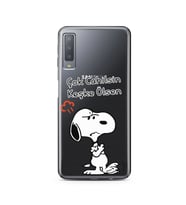 Snoopy Tasarımlı Süper Şeffaf Silikon Telefon Kılıfı Samsung A7 (2017)