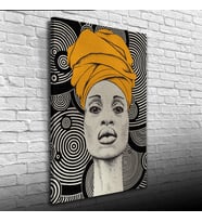 Aura Sarı Siyah Canvas Tablo (50X70) (Siyah-Hardal)