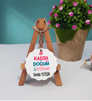 Kadın Doğum Uzmanı Ahşap Anahtarlık