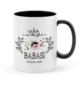BK Gift Kişiye Özel Yılın En İyi Babası Siyah Kupa Bardak  1