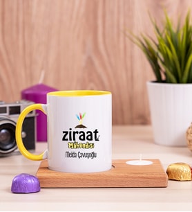 Ziraat Mühendisi Ahşap Altlıklı Mumlu Sarı Kupa Bardak