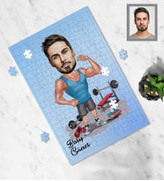 Kişiye Özel Sporcu Karikatürlü A4 99 Parça Puzzle Bay-8