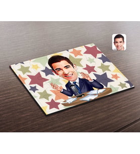 BK Gift Kişiye Özel Erkek Spiker Karikatürlü Ahşap Puzzle-1