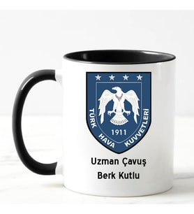 Türk Hava Kuvvetleri Uzman Çavuş Kupa Bardağı Siyah