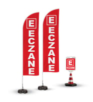 Eczane Temalı  2 Adet Yelken Bayrak,1 Adet Reklam Duba Paketi