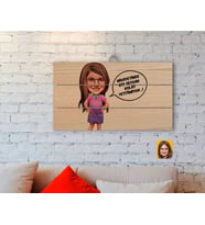 BK Gift Kişiye Özel Kız Çocuk Kolay Yetişmiyor Karikatürlü Otantik Ahşap Palet Tablo-5