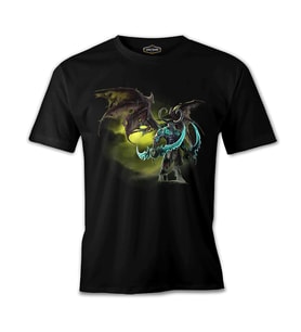 World of Warcraft - Illidan Stormrage Siyah Erkek Tshirt