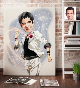 BK Gift Kişiye Özel Erkek Karikatürlü Kanvas Tablo 70x100cm -34