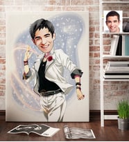 BK Gift Kişiye Özel Erkek Karikatürlü Kanvas Tablo 70x100cm -34