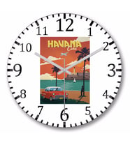 Havana  Duvar Saati Bombeli Gercek Cam