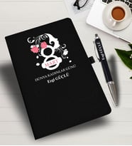 Kişiye Özel Kadınlar Günü Baskılı İsme Özel Defter ve Kalem