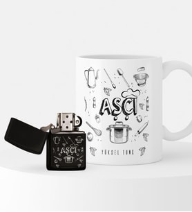 BK Gift Kişiye Özel Aşçı Temalı Çakmak ve Kupa Seti - 1