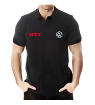 Zenbuy Volkswagen VW GTI Polo Yaka Kısa Kollu Siyah T-shirt Siyah