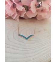 Turkuaz Taşlı Gümüş Kolye (Rose)