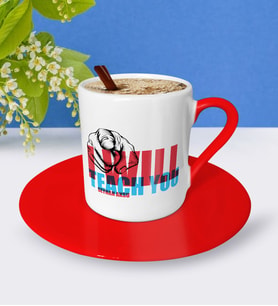 BK Gift Kişiye Özel İngilizce Öğretmeni Kırmızı Türk Kahvesi Fincanı  2