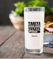 BK Gift Kişiye Özel Renkli Baskılı Yarıya Kadar Değil Yaraya Kadar Rakı Bardağı-2 (Beyaz)