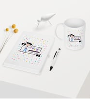 BK Gift Kişiye Özel Kimya Öğretmeni Temalı Beyaz Defter Kalem Kupa Seti - 2