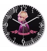 Bts V Bias  Wrecker Duvar Saati Bombeli Gercek Cam