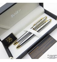 Scrikss 88 Gold Krom Dolma Kalem + Roller Kalem Seti  Scrikss Knight  İsme Özel Kalem  Hediye Kalem
