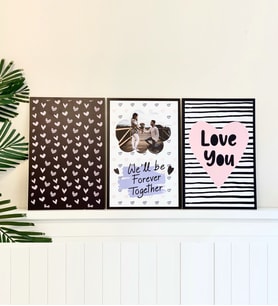 Kişiye Özel Love You Tasarımlı Duvar Panosu 3'lü Set